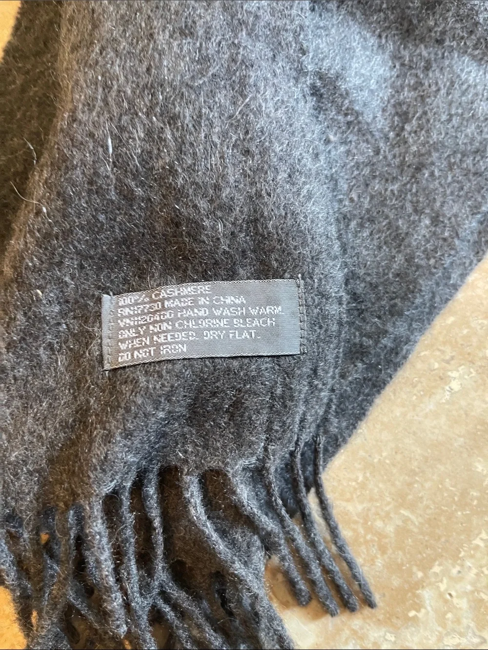 Men's Gray Fringe Scarf - Brand: